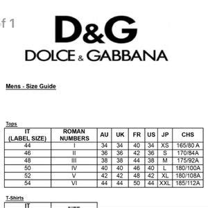 dolce gabbana dress size guide|dolce & gabbana size chart.